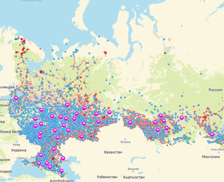 Опорные населённые пункты России